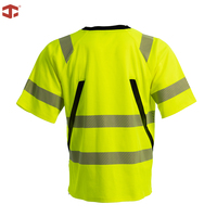 T-shirt de sécurité réfléchissant JIADE pour hommes, chemise de travail haute visibilité avec empiècements en maille, col contrastant, vêtements de travail d'été pour entrepôt et extérieur