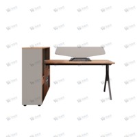 Bureau de direction moderne en bois avec cloison et armoire latérale, modulaire et écologique