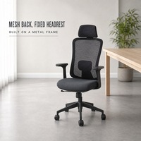 Chaise de bureau ergonomique à dossier mi-haut en maille avec accoudoirs, pivotante, réglable en hauteur, pour bureau à domicile