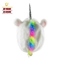 Bonnet personnalisé en fausse fourrure pelucheuse avec oreilles d'unicornes mobiles, chaud pour l'hiver, pour filles, idéal pour les fêtes, le cosplay, cadeau de vacances, vente en gros