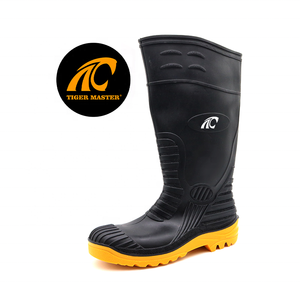<span class=keywords><strong>Stivali</strong></span> <span class=keywords><strong>da</strong></span> <span class=keywords><strong>Pioggia</strong></span> in PVC Nero Antiscivolo Resistenti a Olio Acidi e Alcali Impermeabili Antiforatura con Punta in Acciaio - Product Image 1