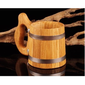 Mug en bois artisanal écologique, tasse en bois naturel, vaisselle pour café, thé, bière, style rustique, disponible à la vente - Product Image 6