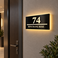 Plaque de porte en métal rétroéclairée personnalisée GOZONE, panneau lumineux pour numéro de chambre d'hôtel, panneau mural éclairé pour hôtel et appartement