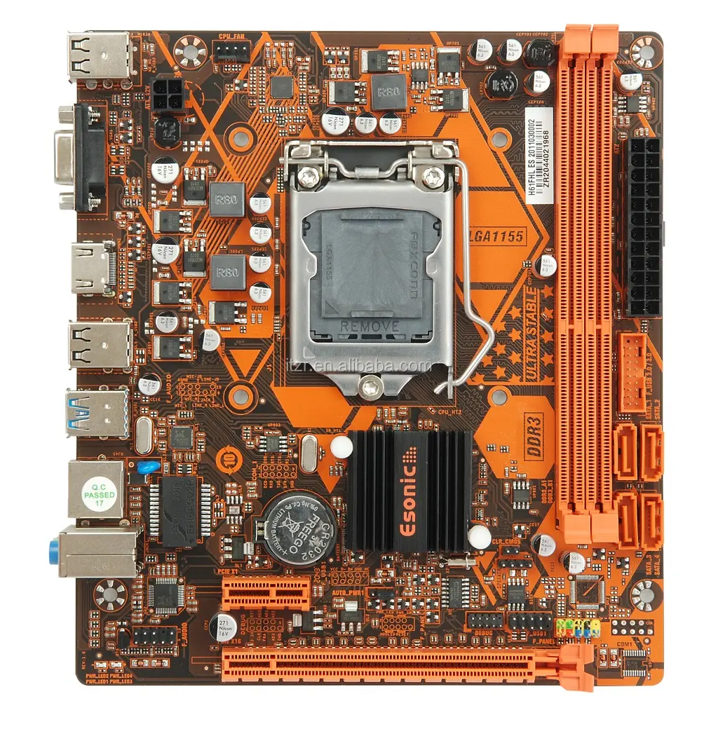 2021 nouveau H61 Carte Mère Avec USB 2.0 LGA 1155 Prises CPU DDR3 RAM carte mère