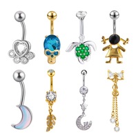 Piercing de nombril incurvé en acier inoxydable Freya avec zircon, forme cœur, pour femme, tendance, cadeau de mariage, bijou de piercing corporel