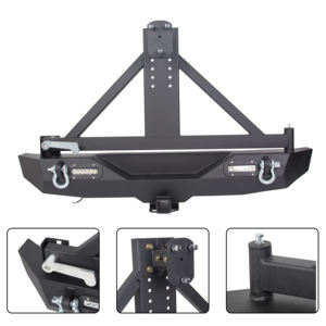 Parachoques trasero todoterreno con portador de neumático de repuesto para Jeep Wrangler JK JKU 2007-2018 - Product Image 3