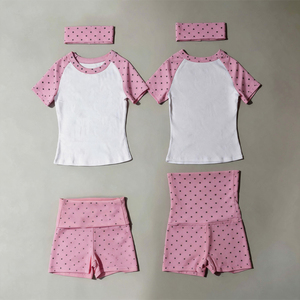 Conjunto de Dos Piezas con Estampado de Lunares a la Moda para Mujer, Estilo Y2K, Ropa de Calle para Salir de Noche, con Top Corto y Pantalones Cortos, Logotipo Personalizado - Product Image 5