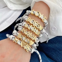 Pulsera DIY con Letras Tejidas a Mano, Regalo para el Día de San Valentín y el Día de la Madre, con Certificación CE