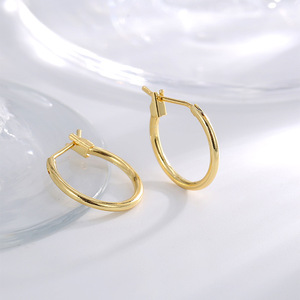 Pendientes de Aro Grandes de Cobre con Diseño Minimalista, de Moda, de Aleación, Ideales para Regalo - Product Image 3