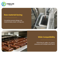 Machine d'enrobage alimentaire à convoyeur avec tunnel de refroidissement pour le chocolat, pour le recouvrement des biscuits, du tempérage au finiage au chocolat