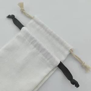 Bolsa de Algodón Natural con Cordón, Bolsa Pequeña para Joyería, Regalos, Cosméticos, Almacenamiento, Venta al por Mayor, Logotipo OEM Bordado - Product Image 6