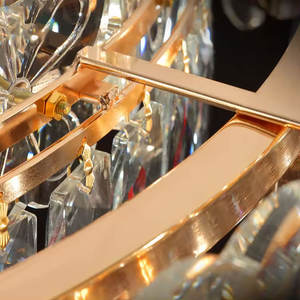 Araña de cristal de techo de cristal de altura ajustable redonda de Hotel moderno de decoración para comedor - Product Image 6