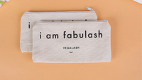 Tas Makeup Label Pribadi, Kosmetik atau Kantong Bulu Mata, Tas Pensil Dompet Kanvas Besar Profesional