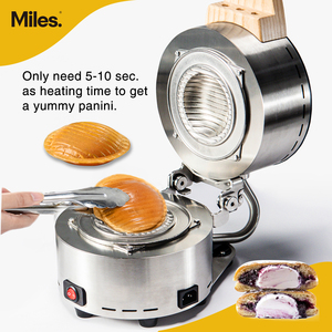 Mesin Pembuat Es Krim Sandwich New Miles Otomatis, Makanan Jalanan Korea, Lapisan Anti Lengket, Baja Tahan Karat 304, Ringan, Model Meja - Product Image 2