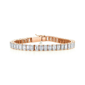 Gemnel 925 plata esterlina Vintage Punk Jumbo Cut Pave baguette tenis pulsera - Product Image 4