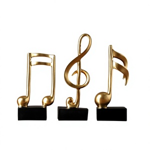 Ornements minimalistes en forme <span class=keywords><strong>de</strong></span> <span class=keywords><strong>notes</strong></span> <span class=keywords><strong>de</strong></span> <span class=keywords><strong>musique</strong></span>, artisanat décoratif en résine pour salon, armoires à vin, meubles TV, bureau, décoration <span class=keywords><strong>de</strong></span> la maison - Product Image 1