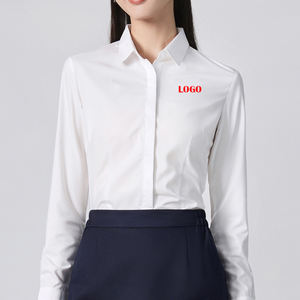 कस्टम महिलाओं की लंबी आस्तीन सादे काम वर्दी पोशाक शर्ट व्यवसाय स्लिम ठोस औपचारिक कार्यालय शर्ट - Product Image 1