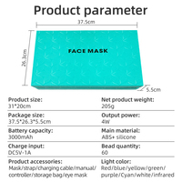 Masque facial LED à lumière rouge de qualité supérieure en silicone, 7 couleurs + infrarouge, masque LED photonique portable par UBilli