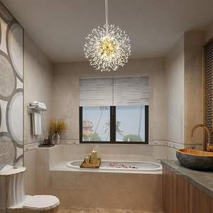 ثريا كريستال على شكل الهندباء البرية بأسلوب نورديك للمنزل وغرفة النوم، إضاءة بتحكم بالمفتاح، تصميم ريفي للغرف ومتاجر الملابس - Product Image 3