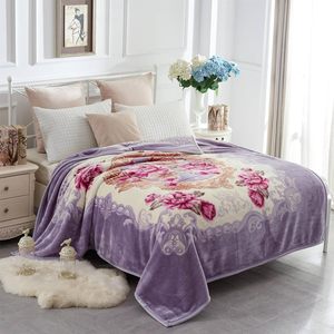 Warm Luxury Heavy Raschel Mink Korean Style All-Season Double Layer Thick <b>Big</b> Bed <b>Blanket</b> Knitted Floral Pattern Home - Product Image 2