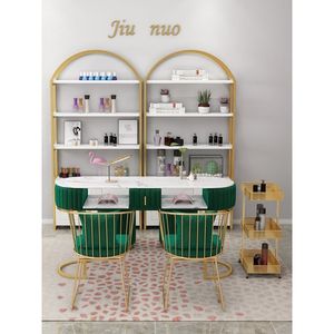 Mesa y Sillas de Manicura Modernas de Lujo 2025, Venta al por Mayor, Mesas de Uñas Profesionales de Primera Calidad, Muebles Personalizados para Salón de Belleza - Product Image 2