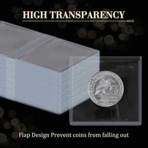 Estuche de Vinilo Transparente 2x2 con Doble Bolsillo para Monedas, Personalizable con Logotipo - Product Image 3