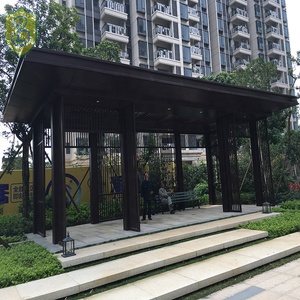 Su misura A Scomparsa Verniciatura a Polvere Moderna Cortile Terrazza Patio pavilion Bioclimatic ferro Pergola Prezzo - Product Image 3