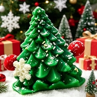 Jouet à presser Ours Arbre de Noël Vert avec Pompon Flocon de Neige, Doux, en Cuivre, Rafraîchissant, Écologique, Anti-stress