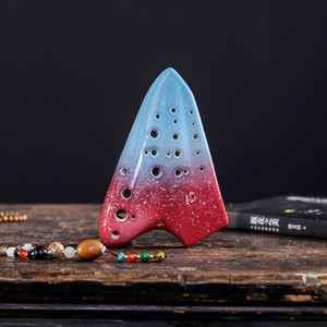 Ocarina de Tres Tubos, <span class=keywords><strong>Flauta</strong></span> de Cerámica Ahumada, Serie Cielo Estrellado, Afinación en Do - Product Image 3
