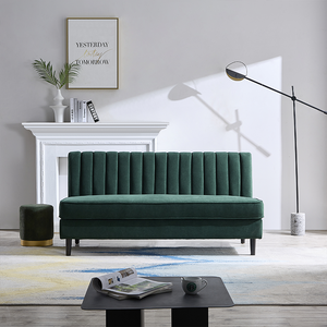 Superbe Canapé Loveseat de Luxe en Velours à Dossier Canal, Sans Accoudoirs, 2 Places, pour Décoration de Salon - Product Image 6