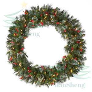Guirnalda Navideña Preiluminada con LED, Decoración Artificial para Puerta, Adorno Navideño para el Hogar, Venta al por Mayor de Fábrica - Product Image 5