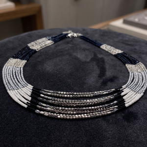 Collar de Moda para Mujer con Cuentas de Vidrio Multicapa y Cuentas Metálicas de Estilo Clásico, con Cadena de Caja, Nuevo - Product Image 3