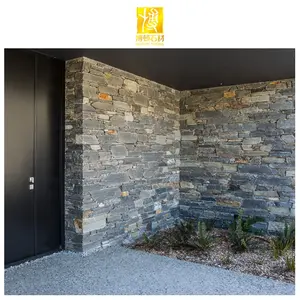 बोटन पत्थर कृत्रिम स्लेट क्लैडिंग सांस्कृतिक सजावटी पत्थर वेनर नकली पत्थर की दीवार पैनल कार्बन स्लेट