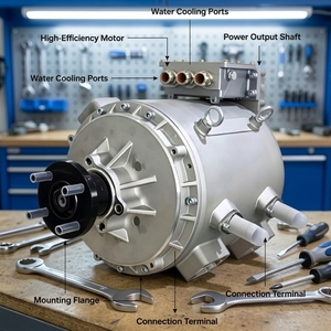 Motor Eléctrico de Alto Torque de 155kW y 374V para Conversión de Eje Trasero de Vehículos Comerciales, Autobuses y Camiones Eléctricos - Product Image 2