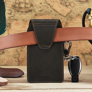 Riñonera de Cuero Genuino para Hombre, Gran Capacidad, Deportiva, para Exteriores, Color Marrón, Cuero Crazy Horse - Product Image 4