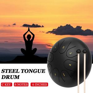 8 notas C-key 6 pulgadas <span class=keywords><strong>Mini</strong></span> tambor de lengua de acero Mano Pan Drum Instrumento de percusión con <span class=keywords><strong>baquetas</strong></span> para educación musical - Product Image 3