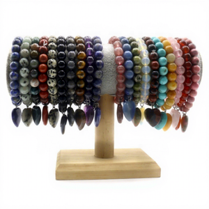 Améthyste naturelle Quartz Rose <span class=keywords><strong>Bracelet</strong></span> extensible en perles cristal de guérison Chakra énergie Reiki cadeau d'amour spirituel pour les femmes - Product Image 1