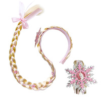 Fujia Explosions transfrontalières reine des glaces dessin animé pour enfants cristal neige princesse Extension de cheveux longues tresses accessoire de cheveux