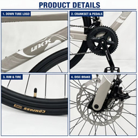 Vélo de route léger en aluminium 700c, 21 vitesses, vélo de course VTT, frein à disque, guidon drop bar, pneus clincher, vélo de route pour adultes