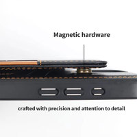 Étui de téléphone en cuir PU de luxe ODM OEM avec support, fentes pour cartes, portefeuille rabattable, étanche, magnétique et antichoc pour 17 16 Pro Max