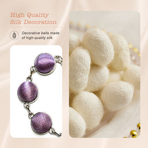 Bracelet <span class=keywords><strong>en</strong></span> soie multicolore élégant et délicat, bracelet <span class=keywords><strong>en</strong></span> perles de soie confortable pour cadeaux féminins - Product Image 5