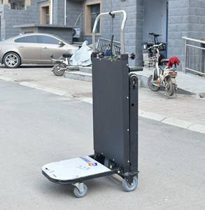 Chariot à main électrique pour escaliers, capacité 150 kg, en fer, pliable, à quatre roues, chariot de transport de marchandises portable pour entrepôt - Product Image 1