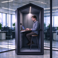 Cabine téléphonique insonorisée pour bureau, pod de réunion acoustique mobile, toit incliné, structure en aluminium, pod de travail silencieux pour bureau à domicile, hôtel, école