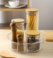 Support d'assaisonnement de finition de cuisine Division rotative étagère transparente 360 support rond de tri de vinaigre de Sauce de roche d'huile