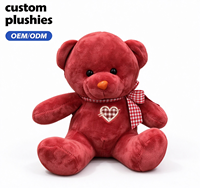Peluche personnalisée Ours Rouge et Poupée Vaudou, Jouet en Peluche Doux, Peluches Horreur, OEM ODM, Logo Personnalisé