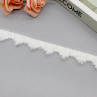 Bande de dentelle en crochet à bordure en fourrure blanche duveteuse de 2,3 cm, franges douces et moelleuses, ruban en dentelle tricotée pour poignets de pull et nœuds pour cheveux Lolita