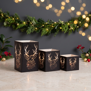 Wholesale Latest <b>Christmas</b> Decorations Metal Votive Candle Holders <b>with</b> Deer Cutout Design for Home - Product Image 5