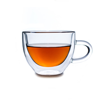 Tasses à café en verre borosilicate à double paroi bon marché de 80/250/350/450 ml pour cappuccino, latte, bière