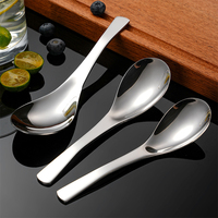 Ensemble de cuillères à soupe en acier inoxydable argenté et doré avec logo personnalisé en gros pour la maison, l'hôtel et le restaurant