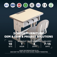 Escritorio de Estudio Ergonómico Certificado por Fábrica, Altura Ajustable, Marco Blanco y Gris, Sillas y Mesas Escolares, Estante de Almacenamiento